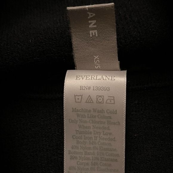 NEW Everlane The Seamless Bra Small Black Ribbed Knit Wireless Lounge Longline - Picture 2 of 6